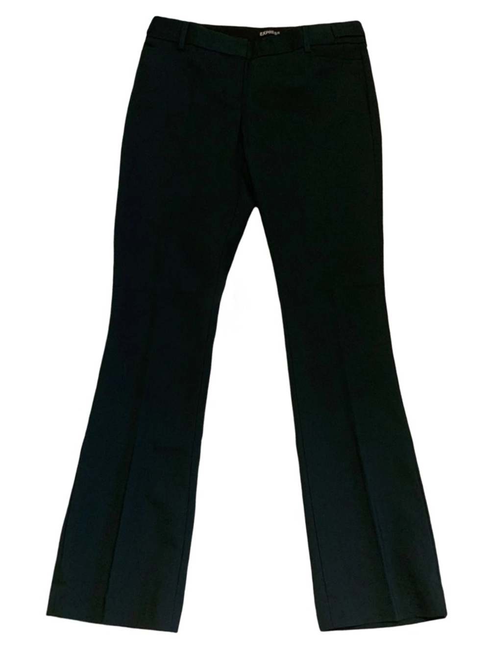 Express Columnist Slim Flare Studio Stretch Professional Sleek Black Dress Pants